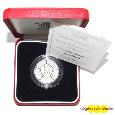 1996 Silver Proof PIEDFORT £2 - A Celebration of Football - Click Image to Close